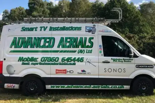 Roger Brittain from Advanced Aerials carrying out a home entertainment setup in Essex
