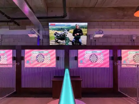 Commercial TV wall mounting at Boom Battle Bar, Ipswich Waterfront