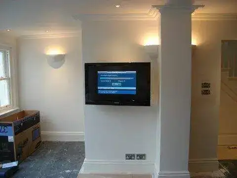 Completed screen fitting with concealed cables — example 8
